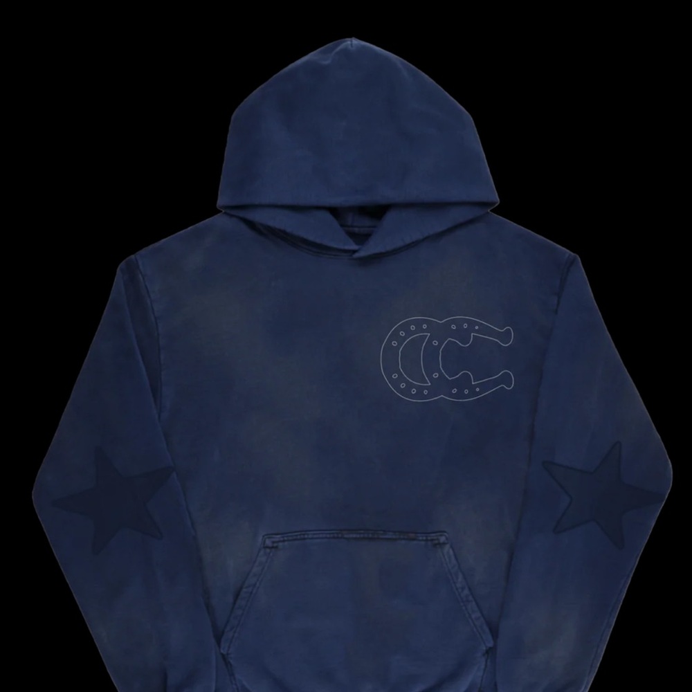 COWBOY CARTER 16 carriages - Navy Blue Hoodie with Star Accents